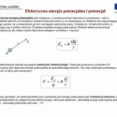 Wzory na energię potencjalną i potencjał elektryczny dla dwóch ładunków. Potencjał elektryczny jest wielkością skalarną.