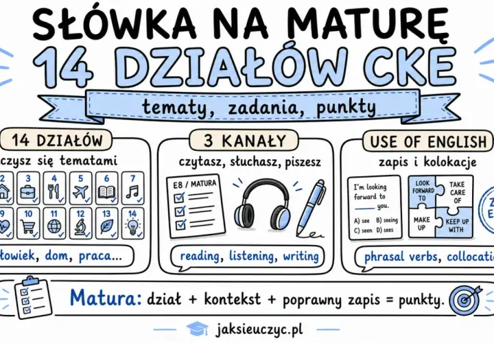 Materiały do słuchania po angielsku na maturę: 14 działów tematycznych, 3 kanały nauki (czytanie, słuchanie, pisanie) i Use of English.