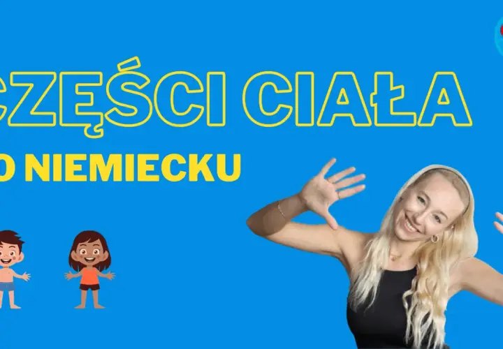 Naucz się części ciała po niemiecku z uśmiechniętą nauczycielką i dwójką dzieci.