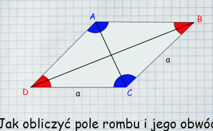 Pole rombu z przekątnych - wzór i przykłady