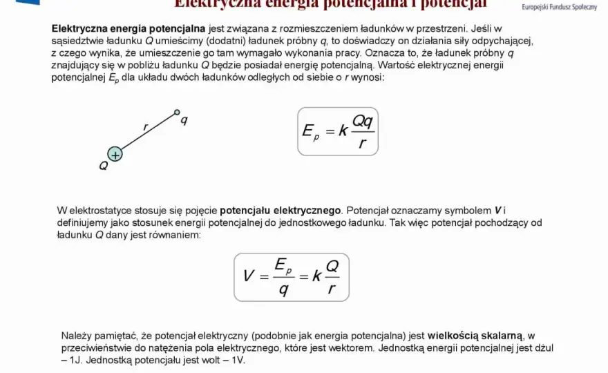 Potencjał elektryczny - wzory, napięcie i zadania bez błędów