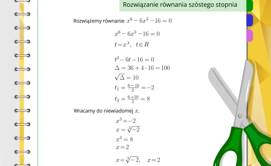 Równania sprowadzalne do kwadratowych - schemat i przykłady