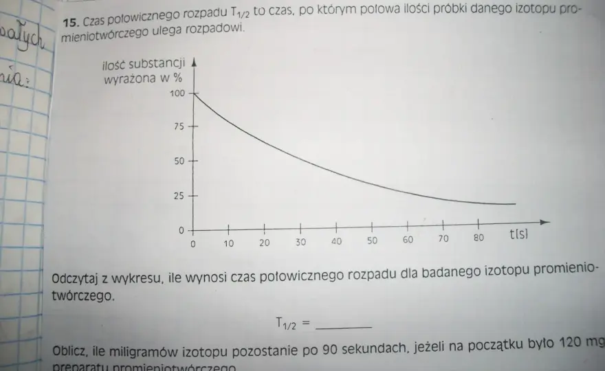Czas połowicznego rozpadu - wzór, obliczenia i przykłady