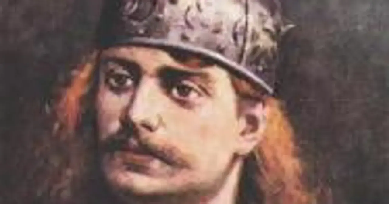 Portret Bolesława Krzywoustego, który nosi koronę. Czy był królem? To pytanie nurtuje historyków.